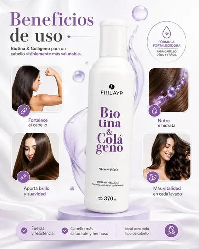 Frilayp Biotina Y Colageno Shampoo X 370 Ml Fortalece