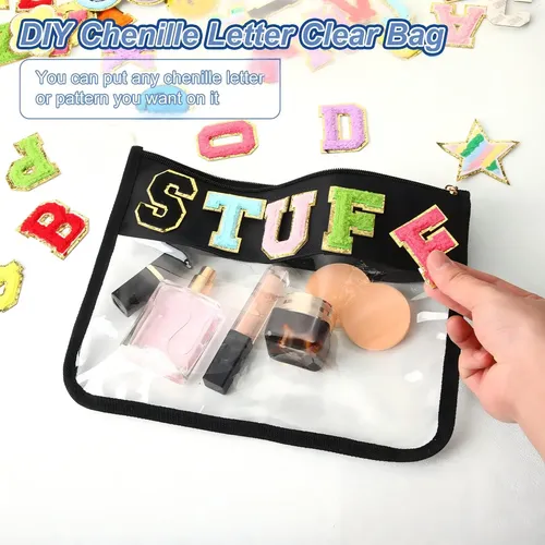 Bolsas De Maquillaje Teling Diy, Bolsa Con Letras De Chenill