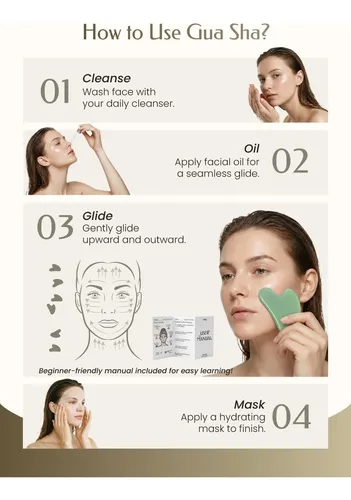 Masajeador Facial De Jade Verde Gua Sha Tool Tophld