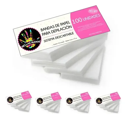 5 Bandas Depilatorias Descartables Prof. X100 Bellas Manos