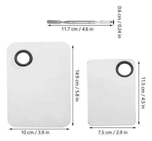 Juego De 2 Paletas Para Mezclar Maquillaje De Acero Inoxidab