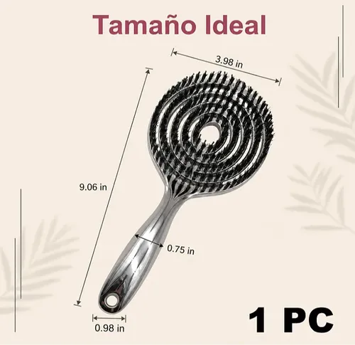 Cepillo Desenredante Ventilado Cerdas Jabalí 23cm Silver Comb