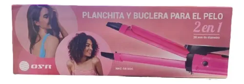 Planchita Buclera 2 En1 Electrica Regulador Temperatura Rosa