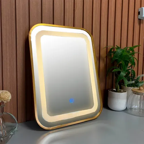 Espejo Luz Led Conex Usb Pared Bano 70×50 Rectangular