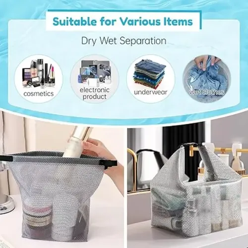 Bolsa De Maquillaje De Malla For Mujer, Impermeable, De Pvc