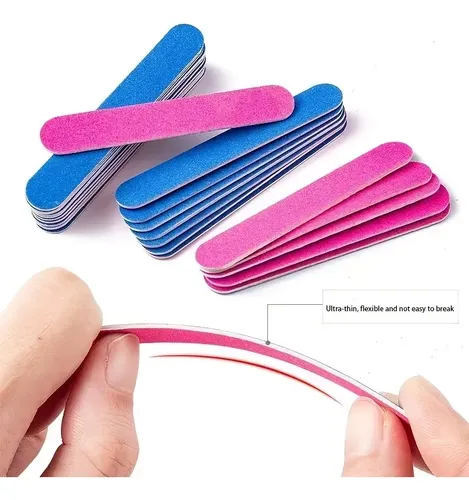100 Limas Para Uñas, Tira Lijadora Fina De Doble Cara, Uñas