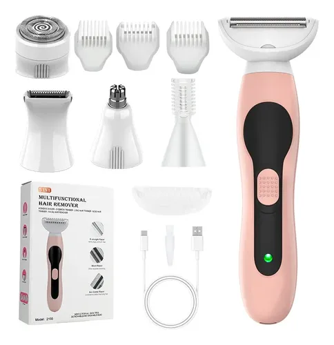 Depiladora Eléctrica 5 En 1 Recargable Para Mujer Pink