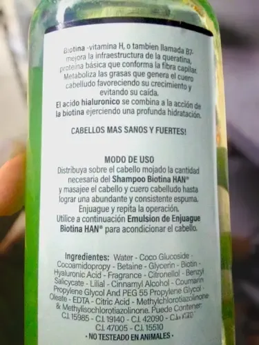 Han Shampoo Biotina Y Acido Hialuronico 500ml