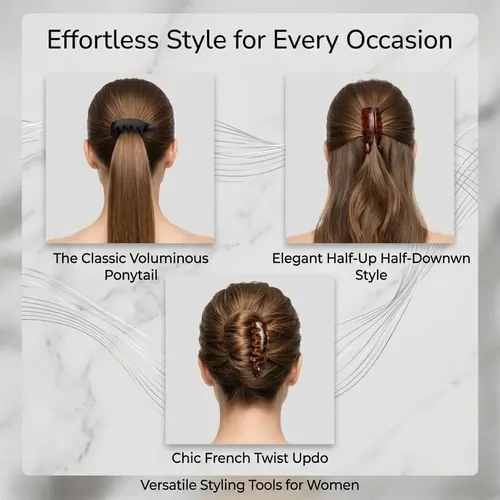 Pinzas Para El Pelo De Acrílico Negro Ámbar Vintage Con Form