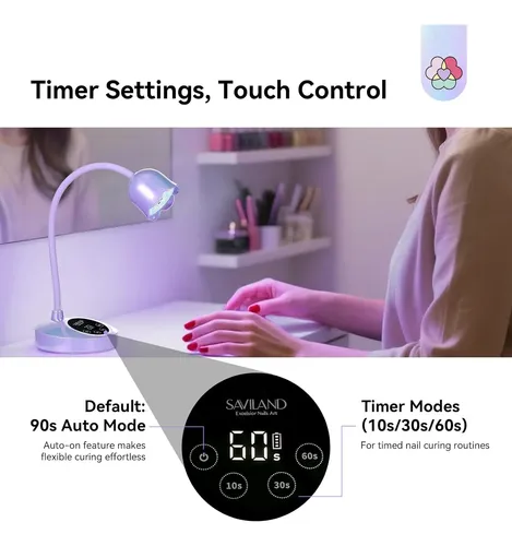 Lámpara Led Uñas Profesional Uv 30w Inalámbrica Morada