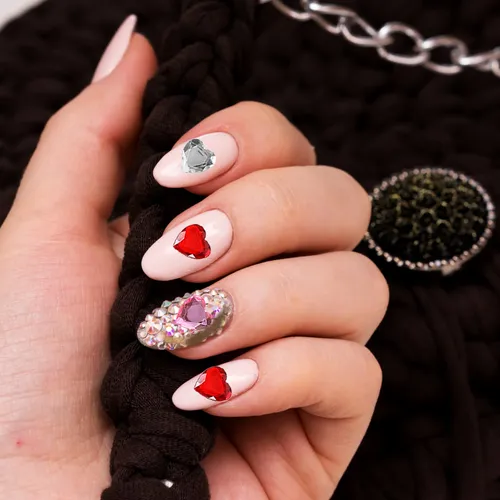 12 Hojas De Pegatinas Adhesivas Con Gemas En Forma De Corazó