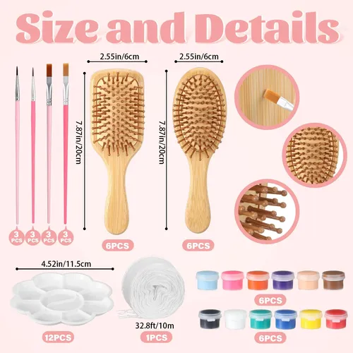 Set De Cepillos Para El Cabello Acellegic 12 Piezas Kit Diy