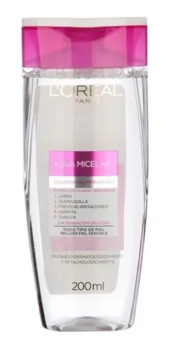 Agua Micelar Loreal 5en1 Desmaquillante Y Limpieza Facial