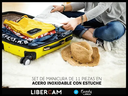 Set Manicura Pedicura Estuche 11 Piezas BEAUTY BY SPICA MANI-10 Corta Uñas Tijera + Estuche Color Plateado
