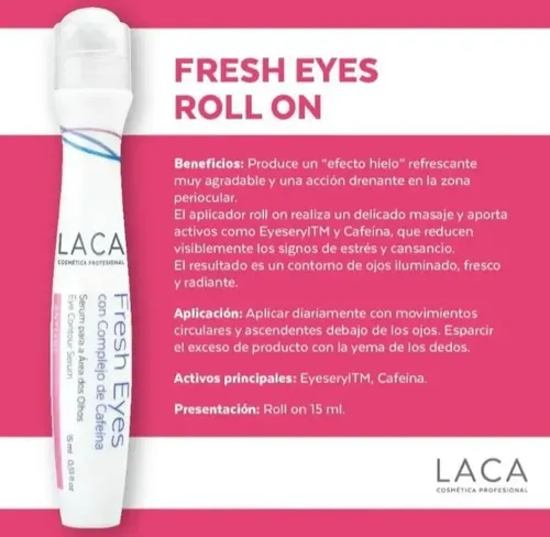 Laca Fresh Eyes Roll On Contorno de Ojos Antiage Hidratante 15mL