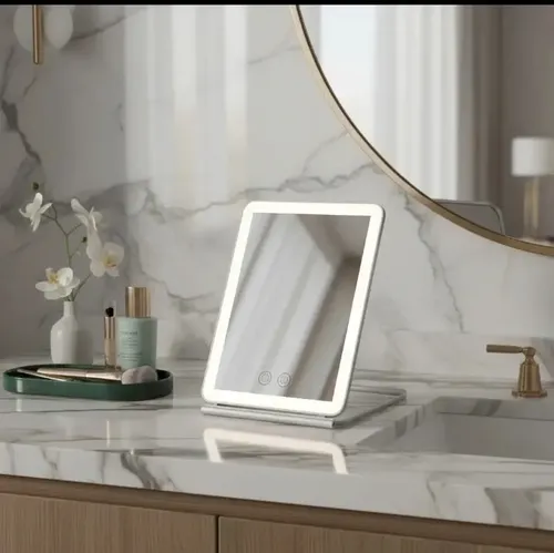 Espejo De Maquillaje Led 3 Tonos Recargable