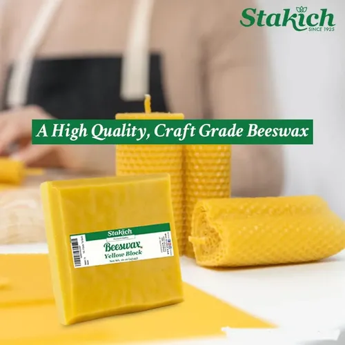 Bloque Cera De Abeja Stakich 454g Natural Triple Filtrado