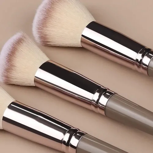 Set 15 Brochas De Maquillaje Con Estuche Gris
