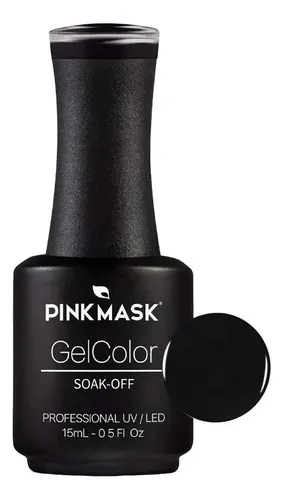 Esmalte para uñas en gel semipermanente Pink Mask Back In Black