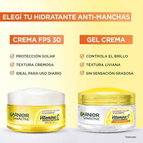 Crema Facial Gel Hidratante Garnier Vitamina C X 50 Ml