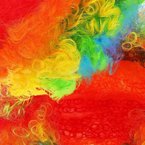 Peluca Afro Payaso Colores Arcoíris Disfraz Fiesta
