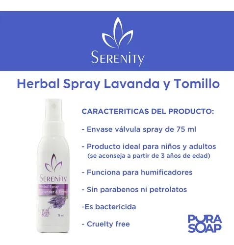 Spray con Aceite Esencial de Lavanda y Tomillo Pura Soap