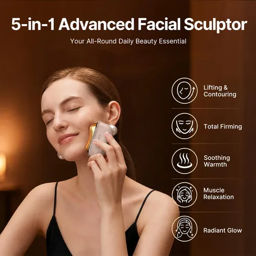 Masajeador Facial Eléctrico Zdeer Gs5 Gua Sha Rosa