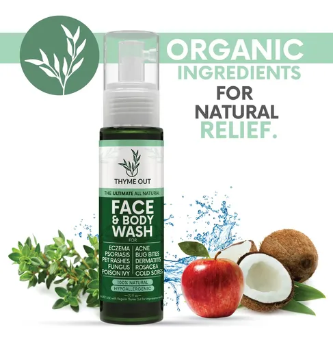 Gel De Baño Facial Y Corporal Thyme Out, Totalmente Natural,