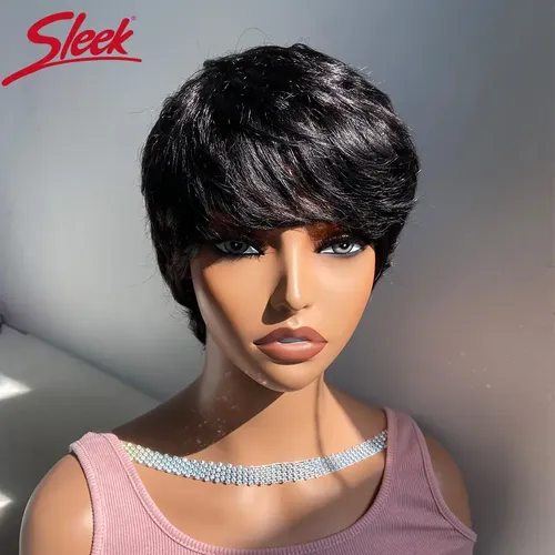 Pelucas Cortas Para Mujer, 100% Para Cortar, Pelo Elegante,