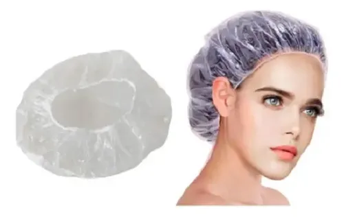Gorro Cofia X300 Descartable Polietileno Tintura Baño Crema