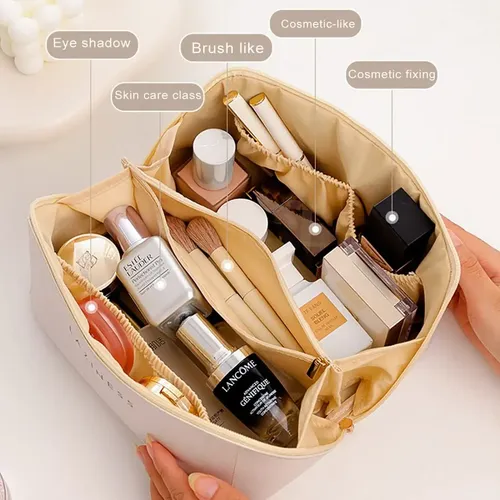 Neceser De Cuero Ecologico Para Maquillaje Cosméticos Y Accesorios De Viaje Organizador Portacosmeticos Con Cierre Resistente Interior Forrado Ideal Para Mujer Color Rosa Levys Bazar