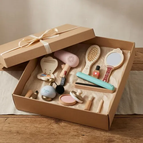 Set Maquillaje Madera Acabado Suave Kit Belleza Madera