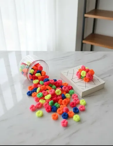 Box De 100 Mini Colitas De Pelo Para Nenas Colores Surtidos