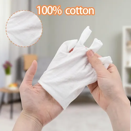 Guantes Algodón Blancos Sin Dedos Hidratantes Unisex 3 Pare