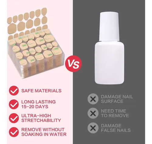 Pegamento Para Uñas Postizas Curvlife, 50 Hojas