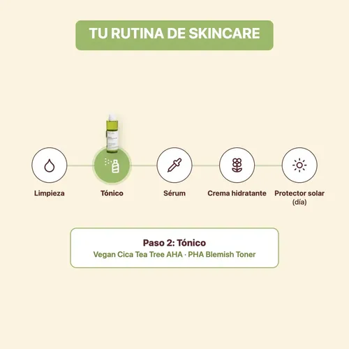 Tónico Facial Mary & May Cica Tea Tree AHA PHA Para Piel Grasa y Sensible 200 mL