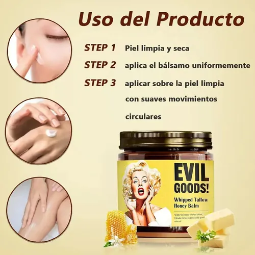 Crema De Sebo De Res Y Miel, Botellas De Vidrio(120g 2pcs)