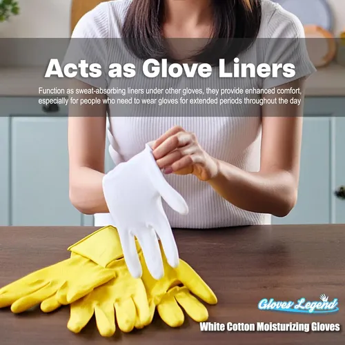 Guantes De Algodón Blancos Hidratantes Para Noche Chicos