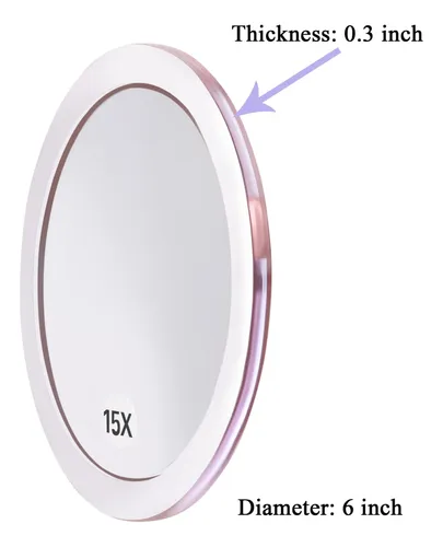 Espejo De Maquillaje Santoo Con Aumento 15x Y 3 Ventosas