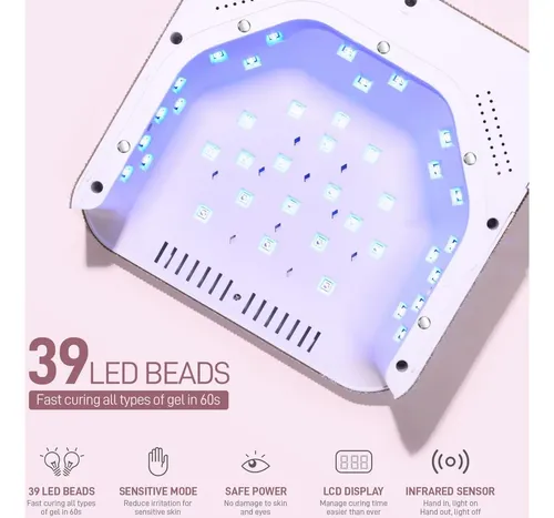 Lámpara Uv Led Inalámbrica Gaoy Para Uñas De Gel 7800mah