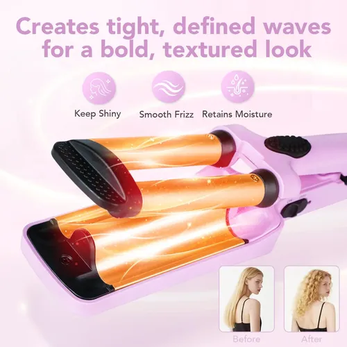 Plancha De Pelo Ouphiny Mini, 3 Barriles, 1,3 Cm, 110 V-240