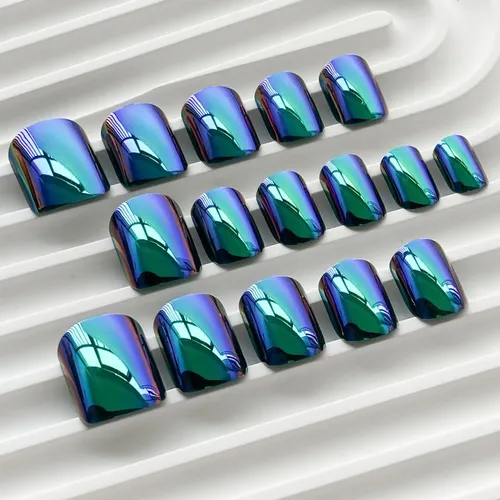 Uñas Postizas Cromadas Cortas Kasoicra