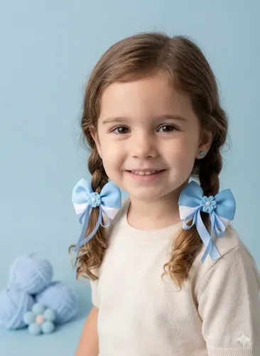 Colitas Moño Pelo Niña X6 Infantil Flores Pompones Colores
