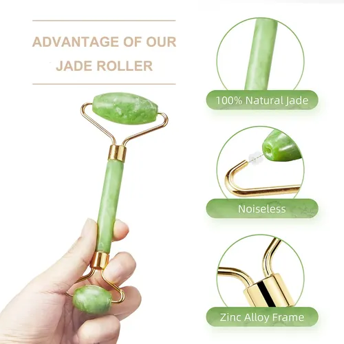 Rodillo De Masaje Facial Jade Roller Aecw Natural Jade