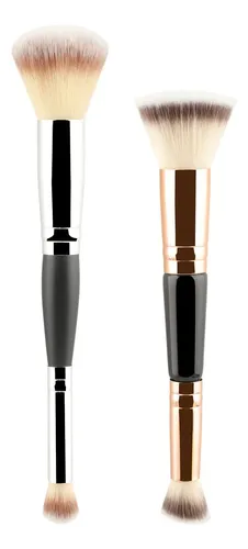Brocha Base Doble Punta Cerdas Suaves 3 Colores