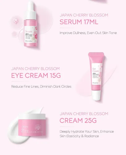 Set Limpiador O Crema Para El Cuidado De La Piel Sakura De 5