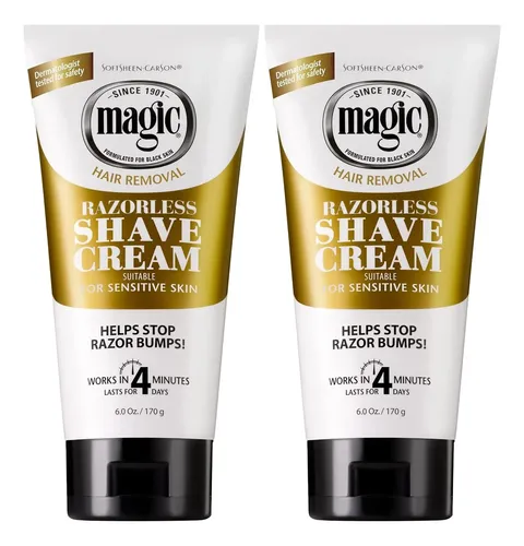 Crema Depilatoria Magic Shave 6 Oz (pack De 2) Para Uso Sin