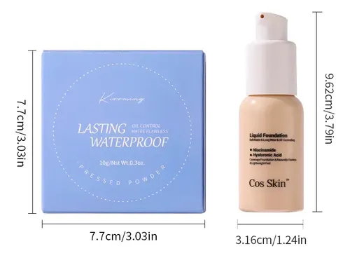 Set De Base Y Polvo Compacto De Maquillaje De 2 Piezas