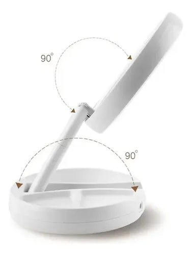 Espejo De Pie Luz Fría Led Maquillaje Aumento 10x Doble Faz