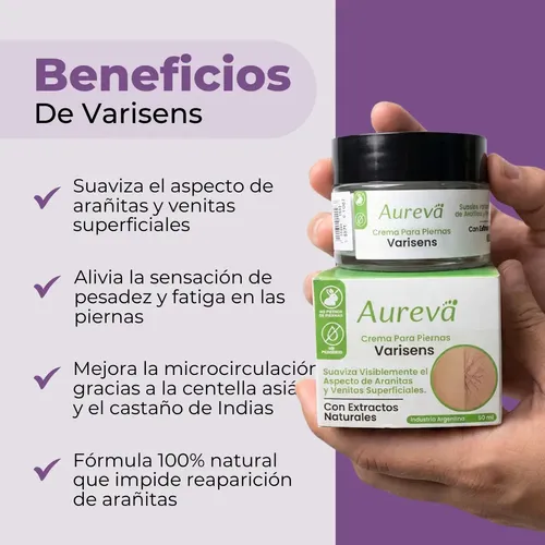 Crema Para Varices Arañitas Piernas Aureva Varisens 50ml